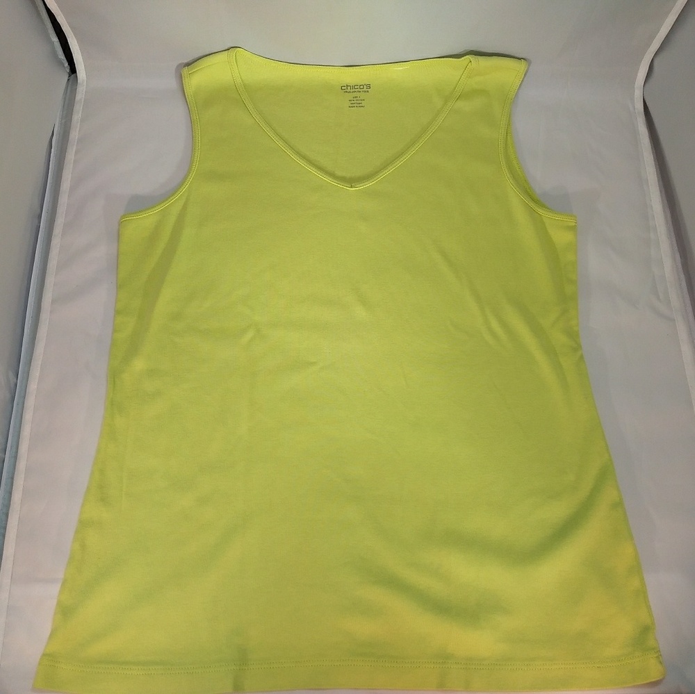 Chico's Womens Lime Green Casual Tank Top Size 1